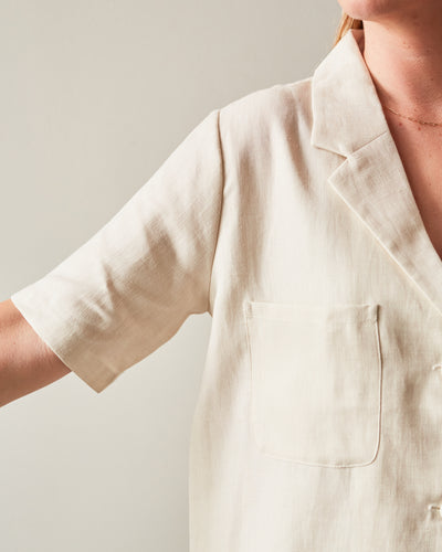 Cordera Linen Blazer Shirt, Natural