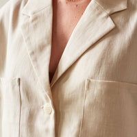 Cordera Linen Blazer Shirt, Natural