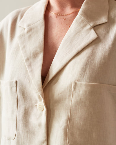 Cordera Linen Blazer Shirt, Natural