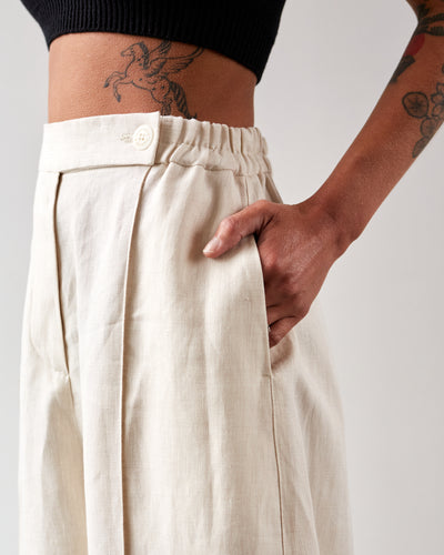 Cordera Linen Curved Leg Pant, Natural