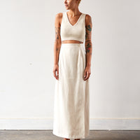 Cordera Linen Long Skirt, Natural