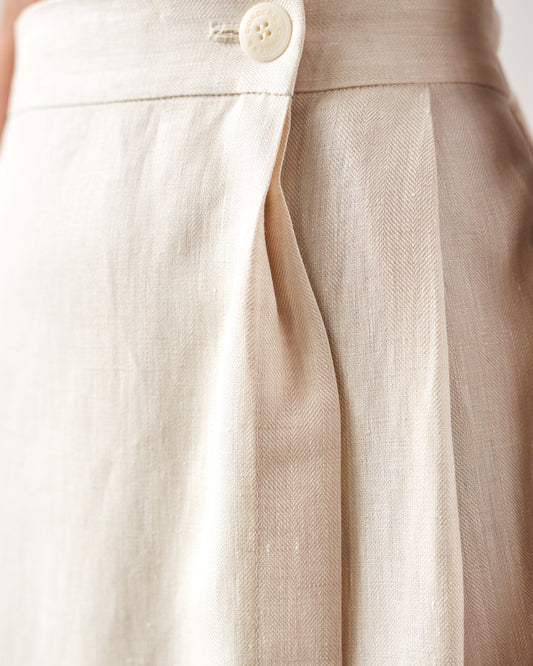 Cordera Linen Long Skirt, Natural