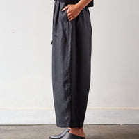 Cordera Linen Maxi Pants, Black