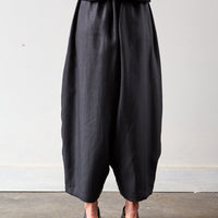 Cordera Linen Maxi Pants, Black