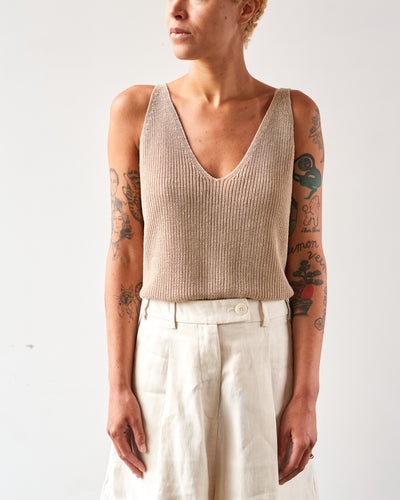 Cordera Linen Tank Top, Toasted