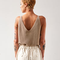 Cordera Linen Tank Top, Toasted