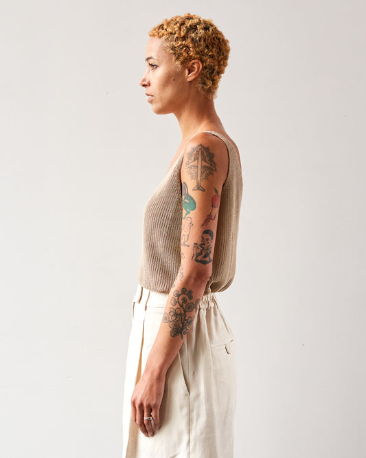 Cordera Linen Tank Top, Toasted