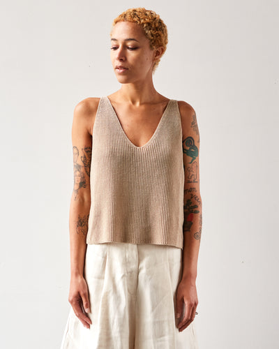 Cordera Linen Tank Top, Toasted