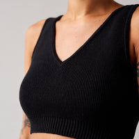 Cordera Long Knit Top, Black