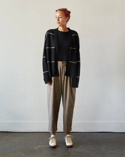 Cordera Plaid Cardigan, Black