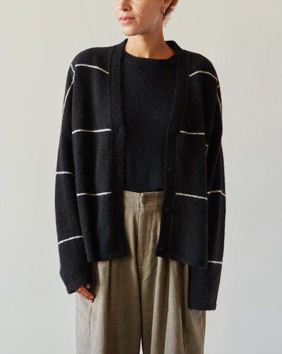 Cordera Plaid Cardigan, Black