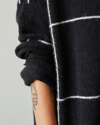 Cordera Plaid Cardigan, Black