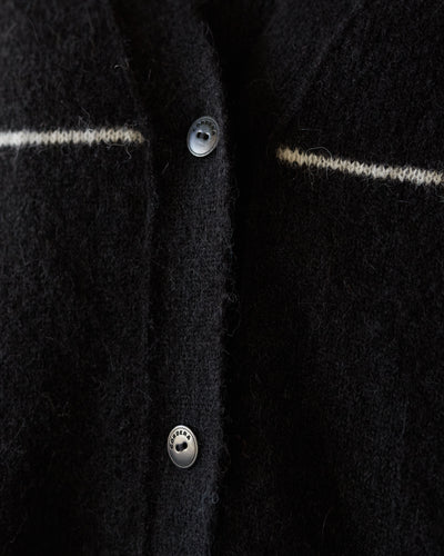 Cordera Plaid Cardigan, Black