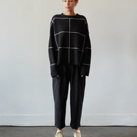 Cordera Plaid Sweater, Black