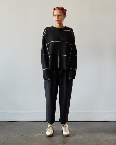 Cordera Plaid Sweater, Black