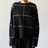 Cordera Plaid Sweater, Black