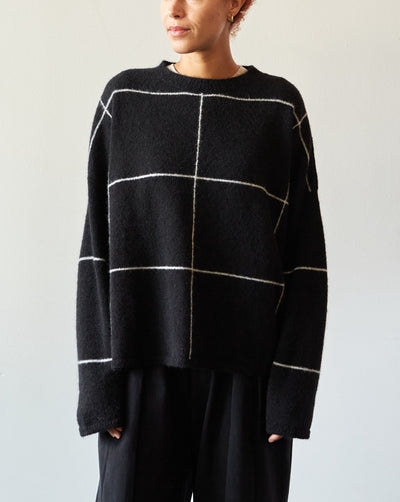 Cordera Plaid Sweater, Black