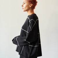 Cordera Plaid Sweater, Black