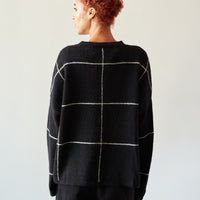 Cordera Plaid Sweater, Black