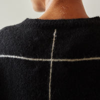 Cordera Plaid Sweater, Black