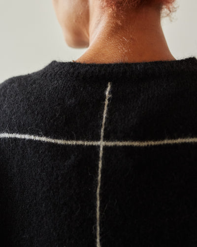 Cordera Plaid Sweater, Black