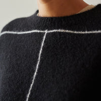 Cordera Plaid Sweater, Black