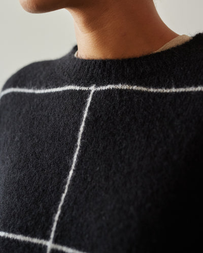 Cordera Plaid Sweater, Black