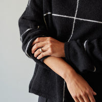 Cordera Plaid Sweater, Black
