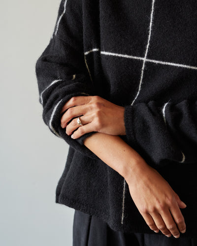 Cordera Plaid Sweater, Black