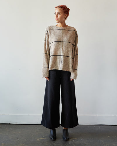 Cordera Plaid Sweater, Taupe