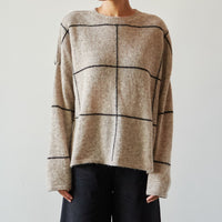 Cordera Plaid Sweater, Taupe