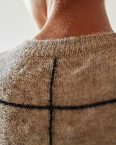 Cordera Plaid Sweater, Taupe