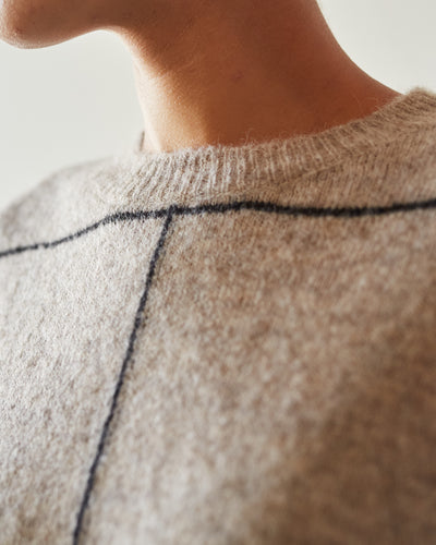 Cordera Plaid Sweater, Taupe