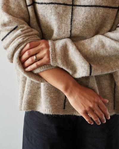 Cordera Plaid Sweater, Taupe