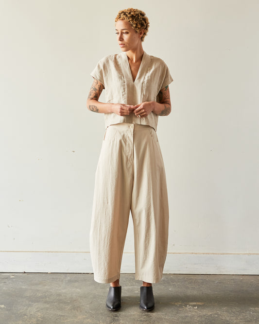 Cordera Poplin Curved Leg Pant, Natural