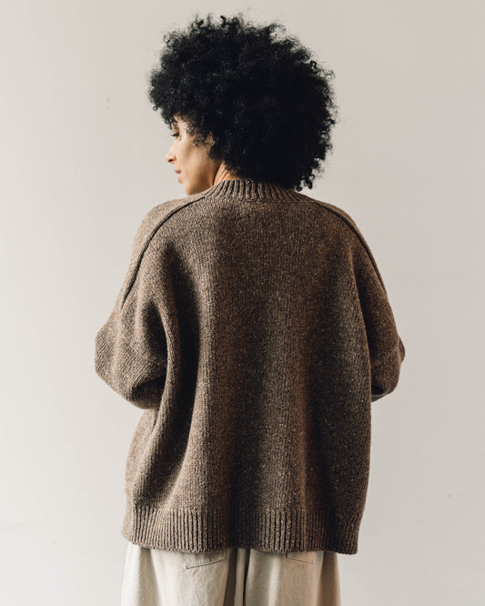 Cordera Soft Wool Cardigan, Deep Taupe