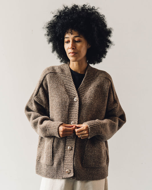 Cordera Soft Wool Cardigan, Deep Taupe