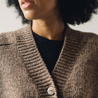 Cordera Soft Wool Cardigan, Deep Taupe