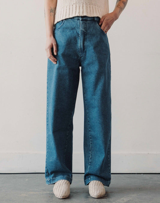 Cordera Straight Denim Pants, Indigo