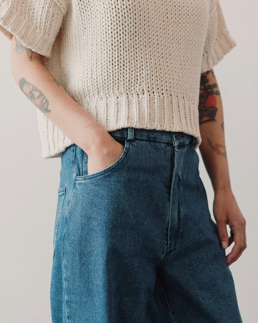 Cordera Straight Denim Pants, Indigo