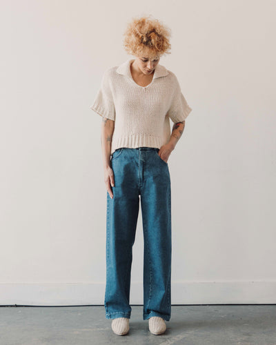 Cordera Straight Denim Pants, Indigo
