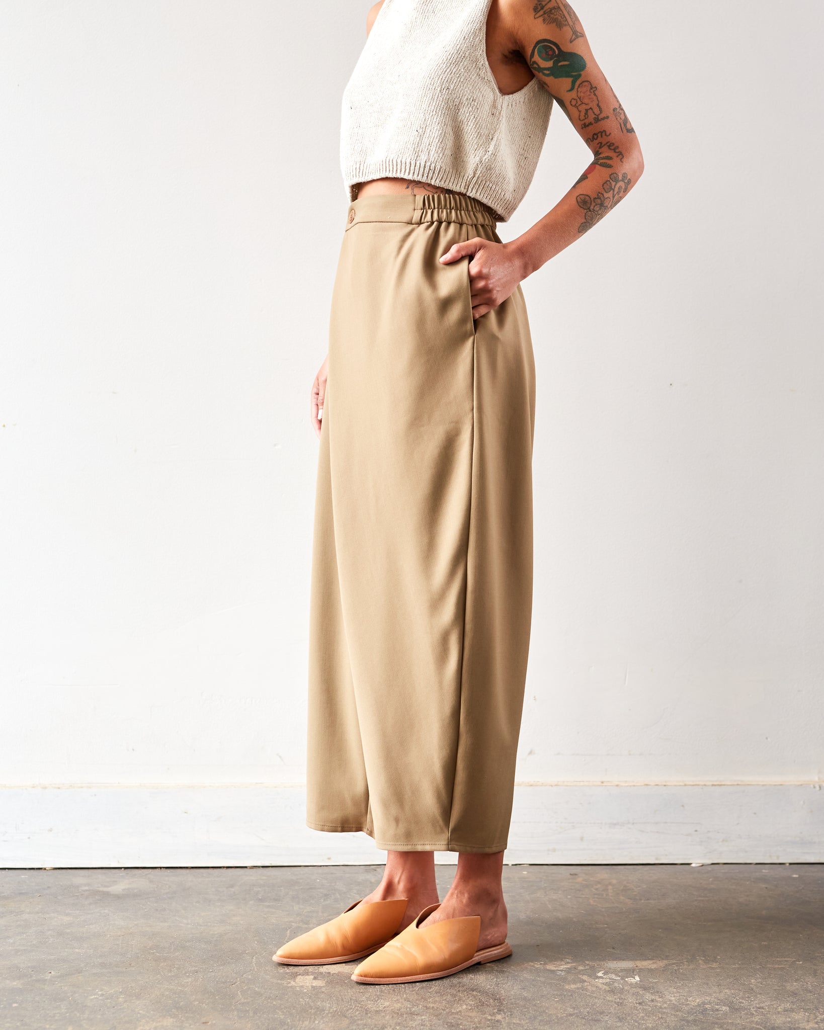 Cordera Tailoring Pareo Pants - Khaki