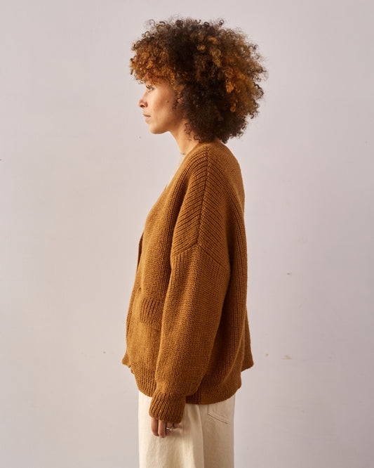 Cordera Wool Cardigan, Bronze