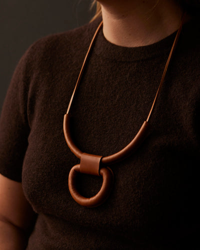 Crescioni Union Necklace, Saddle Brown