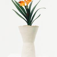 Ayame Bullock White Antique Hourglass Vase