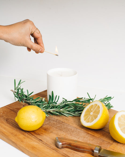 Lightwell White Ceramic Candle