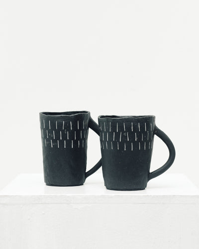 Ayame Bullock Black Mudcloth Mugs