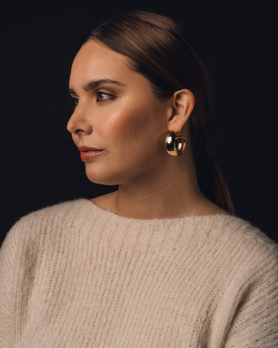 Maslo Domed Hoop Earrings, Gold