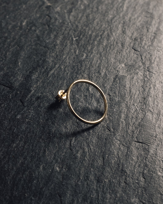 Mirta Gold Circle Earrings, Single