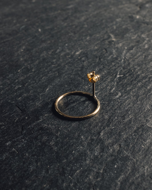 Mirta Gold Circle Earrings, Single